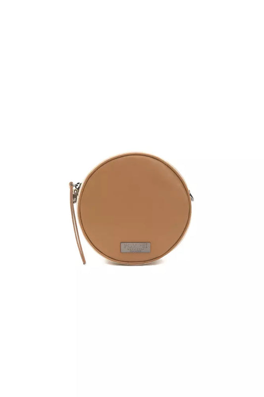 Small brown leather wallet with a chain strap