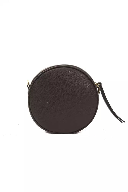 Black leather purse with gold accents