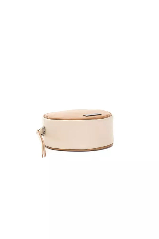 Tan leather belt with silver buckle
