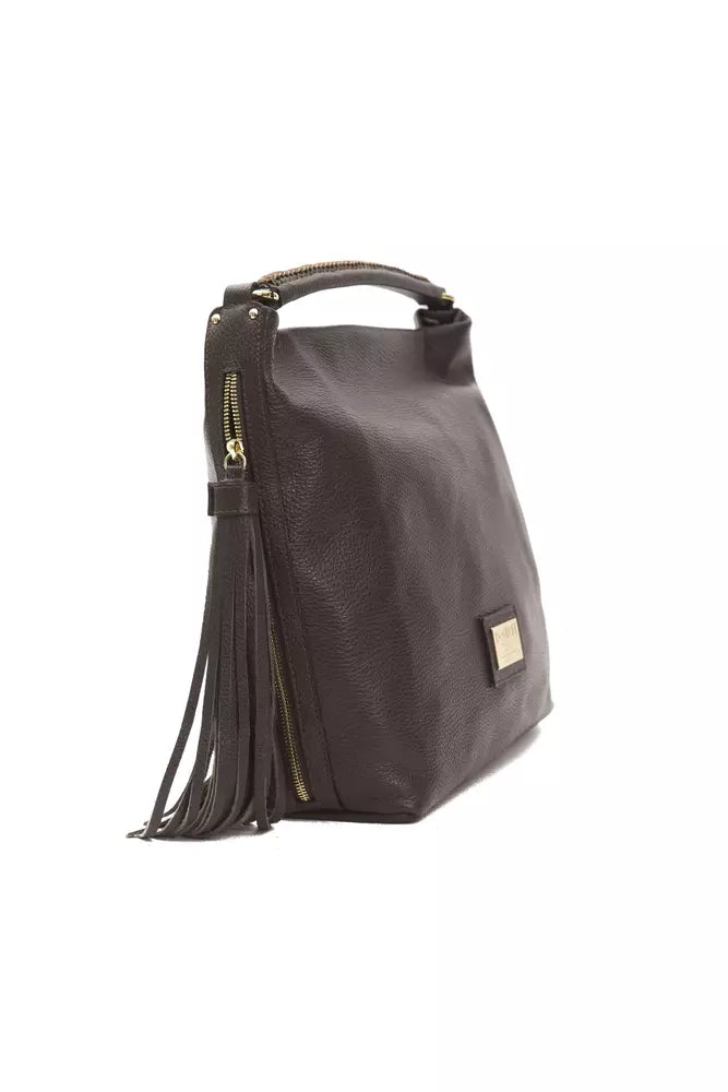 Brown purse with fringe detailing