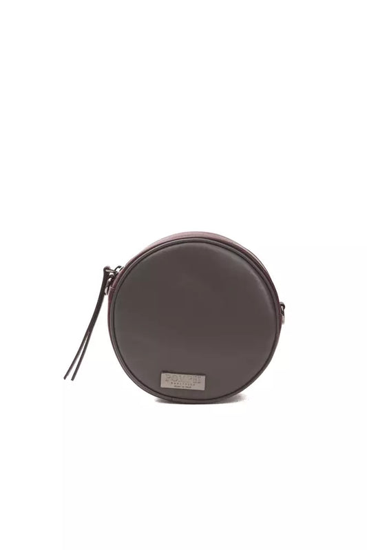 Brown circular bag with a handle