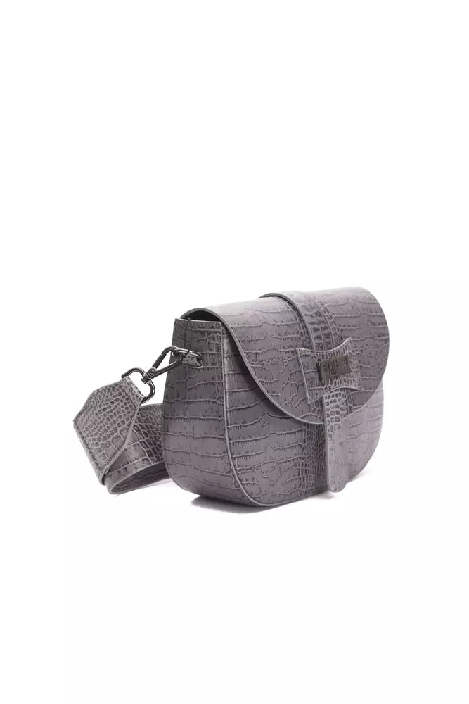 Small leather handbag with metal accents