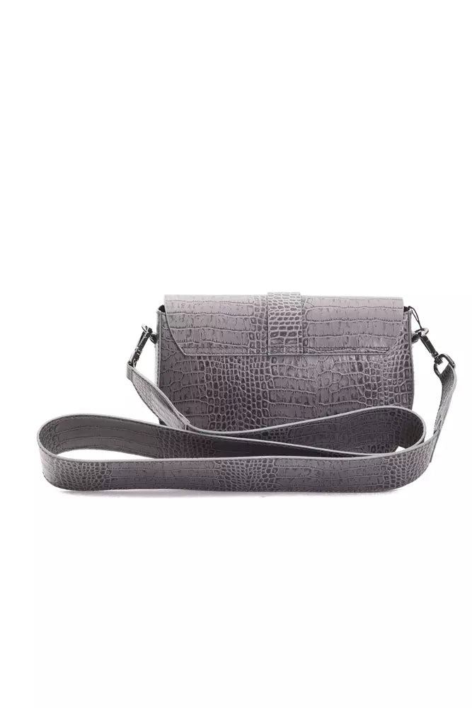 Grey crossbody bag with textured pattern