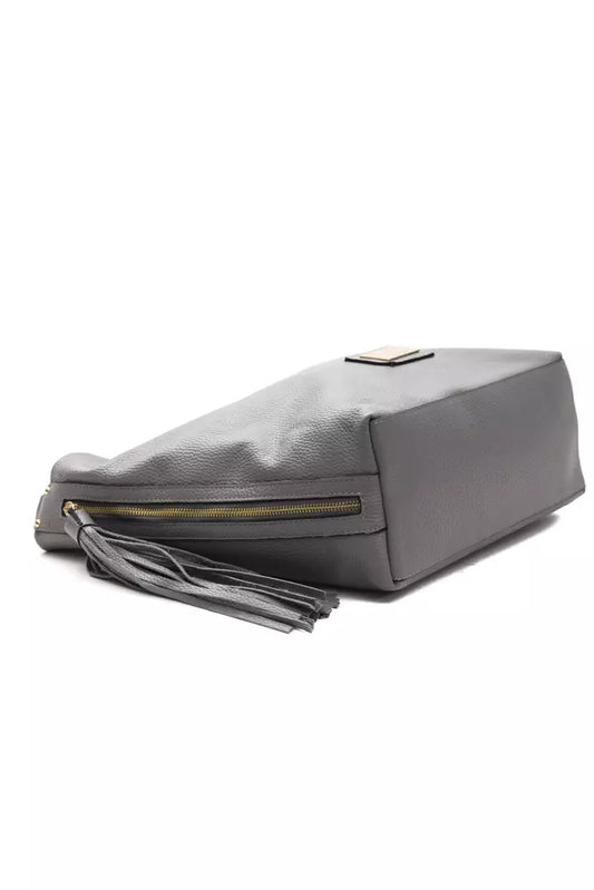 Black leather case with zipper closure