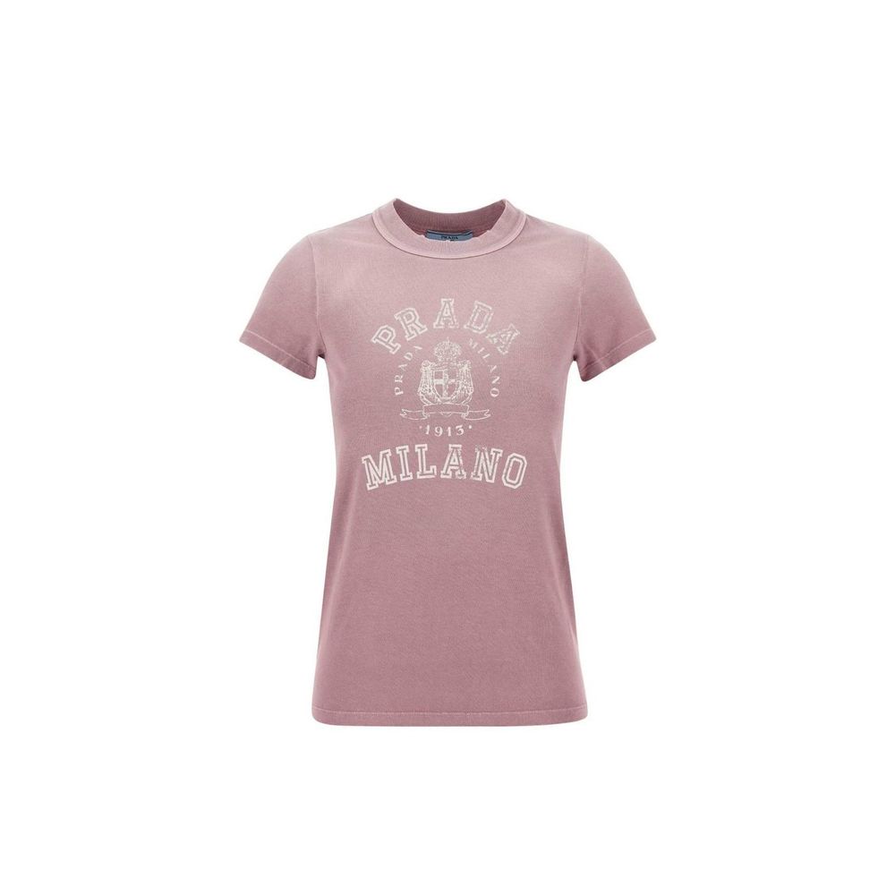 Pink t-shirt with Milan logo