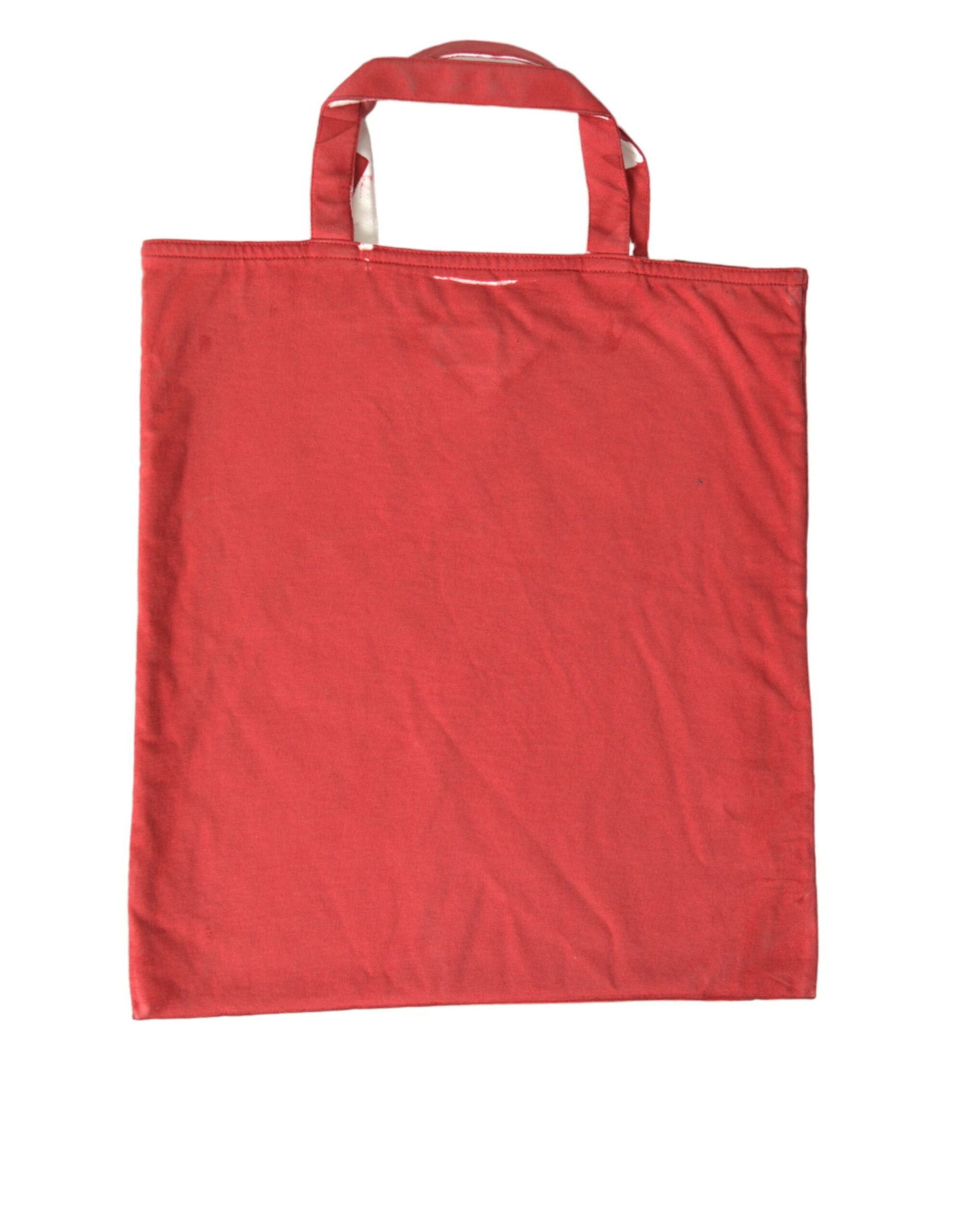Red tote bag with handles