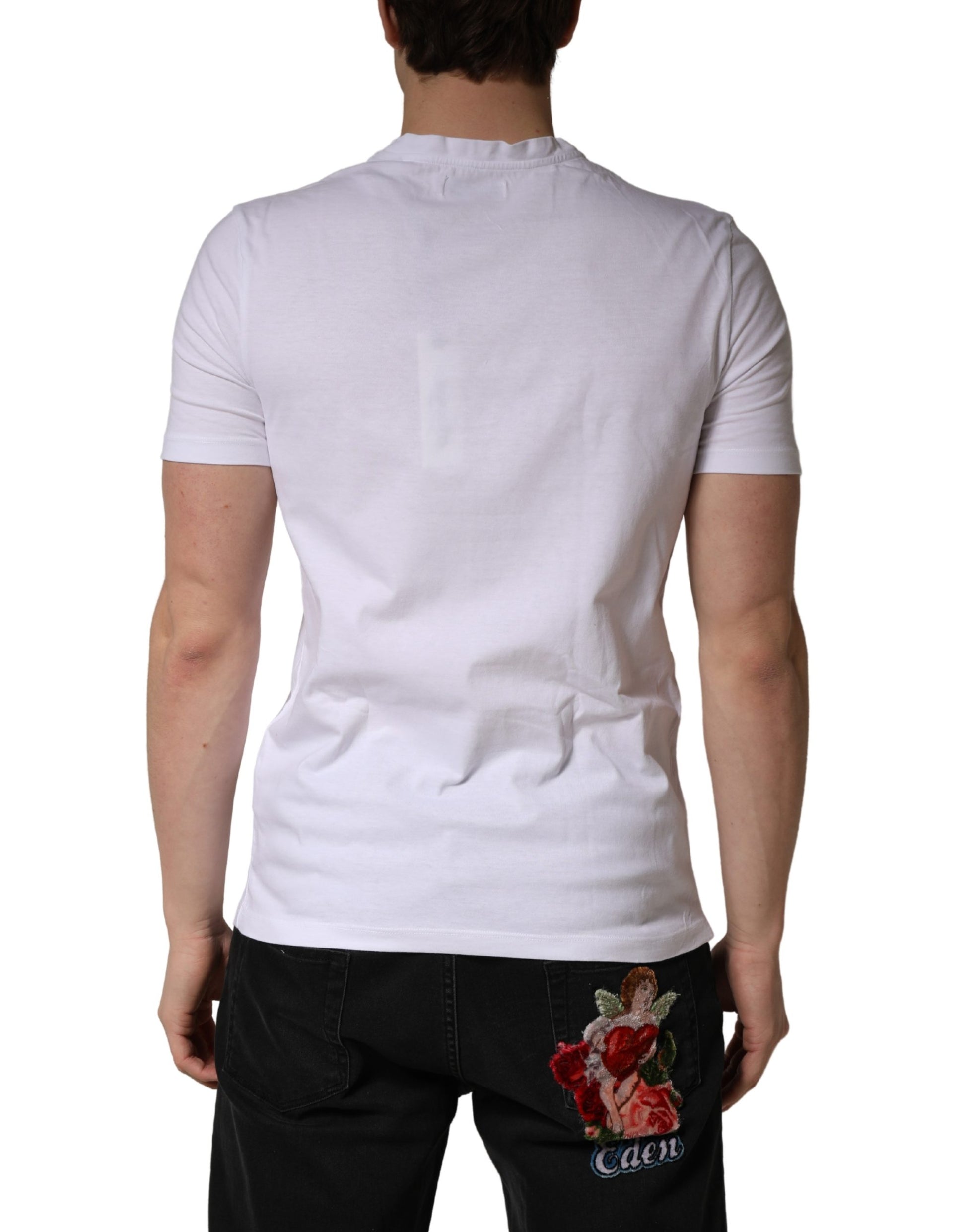 White short sleeve t-shirt with graphic on back