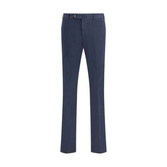 Pair of men's cotton pants with a slim fit and classic design, featuring a neutral color palette and tailored styling.