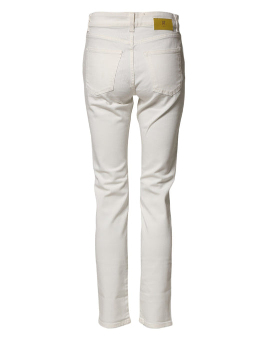 Pair of light wash denim jeans