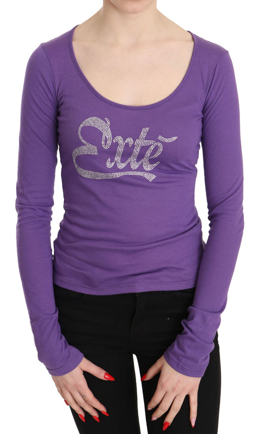 Long sleeve purple shirt with embroidered name on front