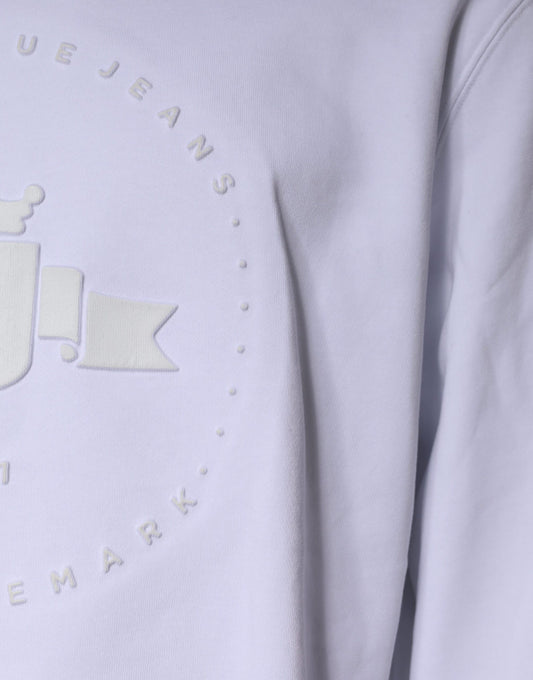 White long sleeve shirt with logo on front