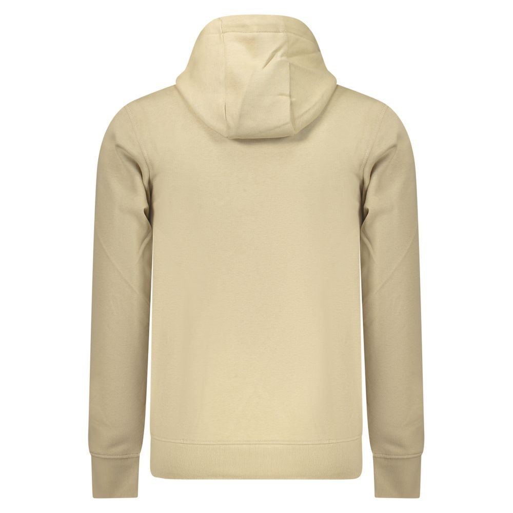 Tan hoodie sweatshirt with drawstring hood