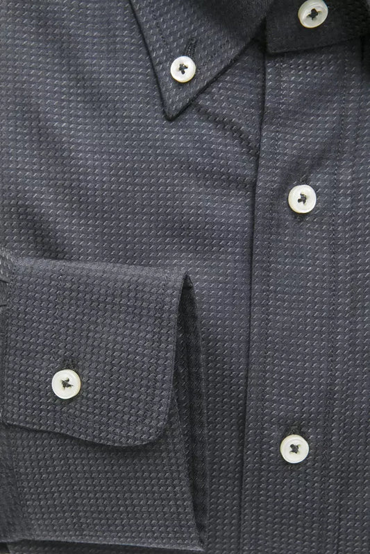 Navy blue jacket with two buttons on front