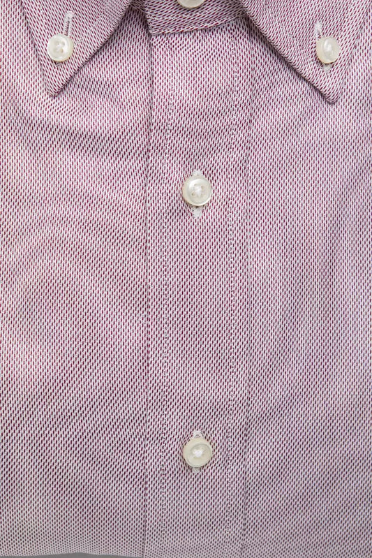 Pink shirt with white buttons