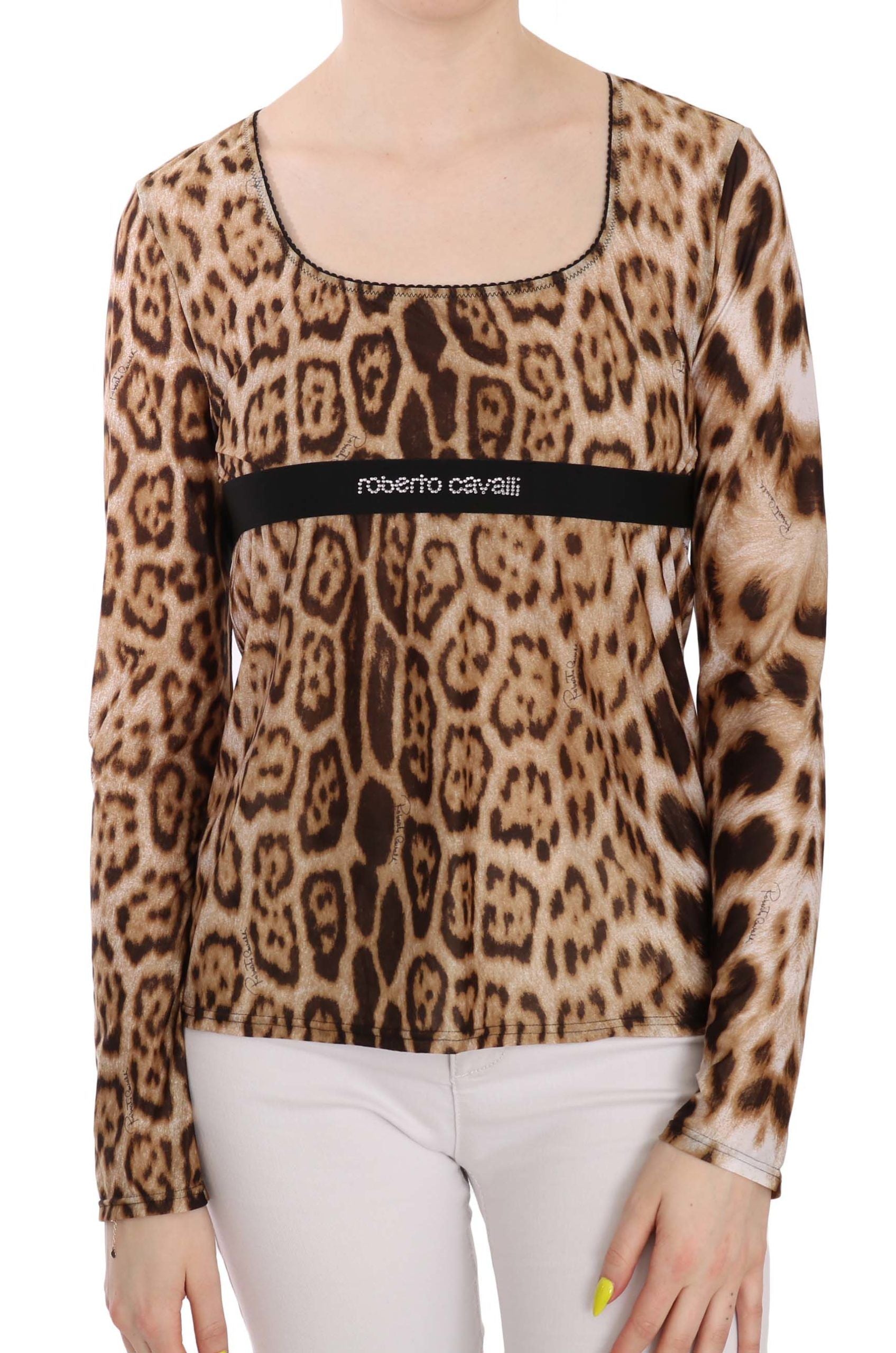 Leopard print long sleeve top