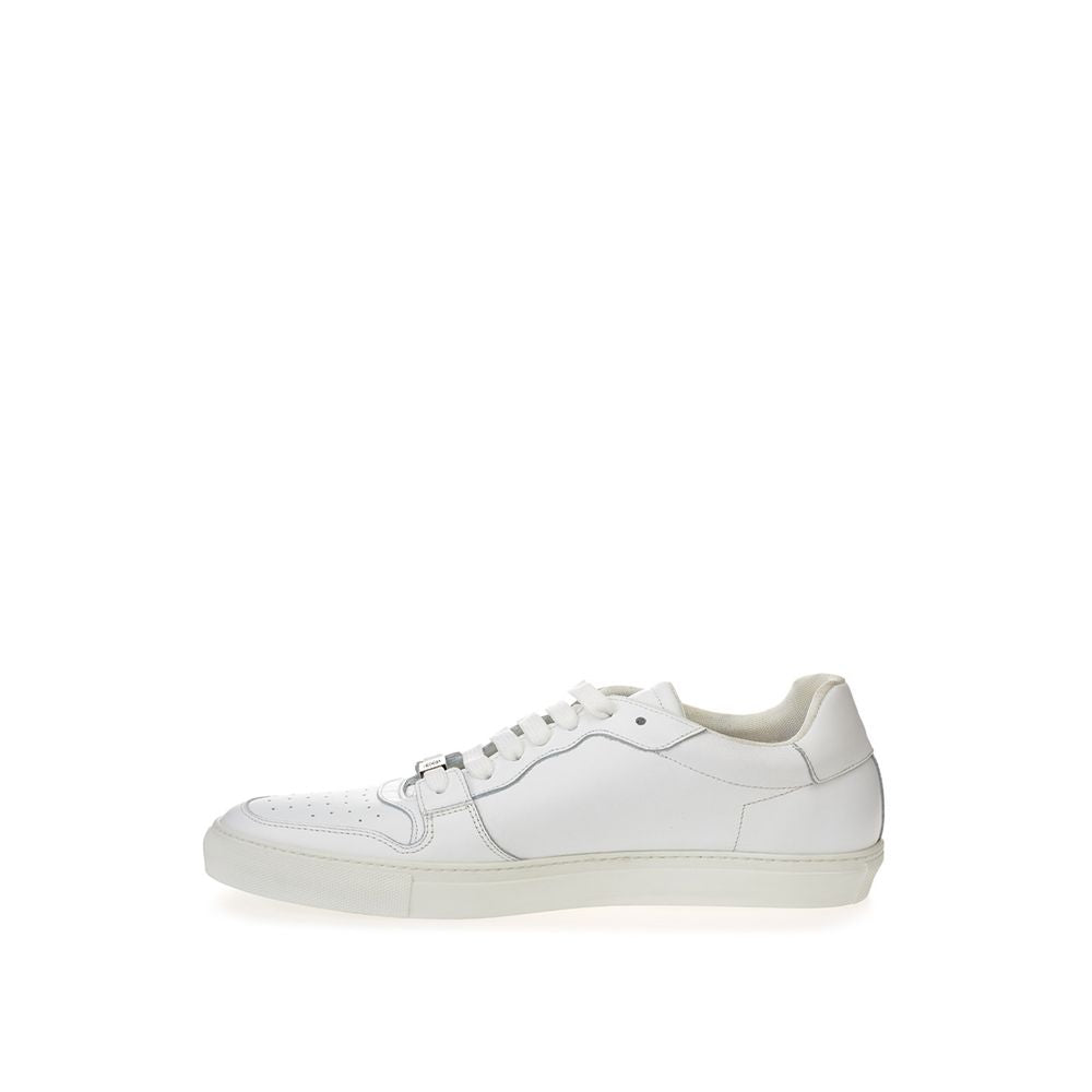 White sneaker with laces and a low top