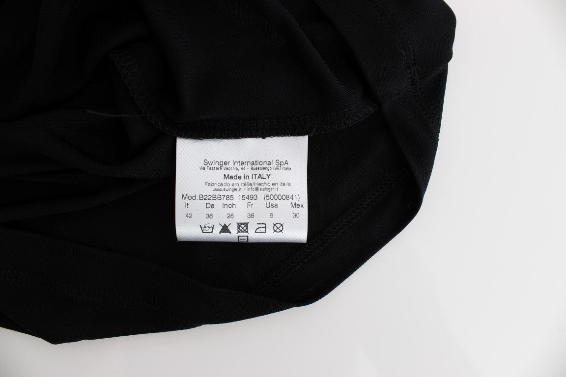 Black fabric with white label