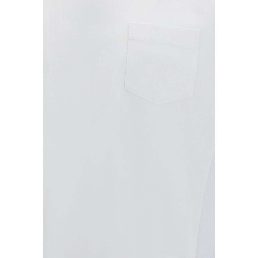 A white cotton t-shirt with a pocket on the left side