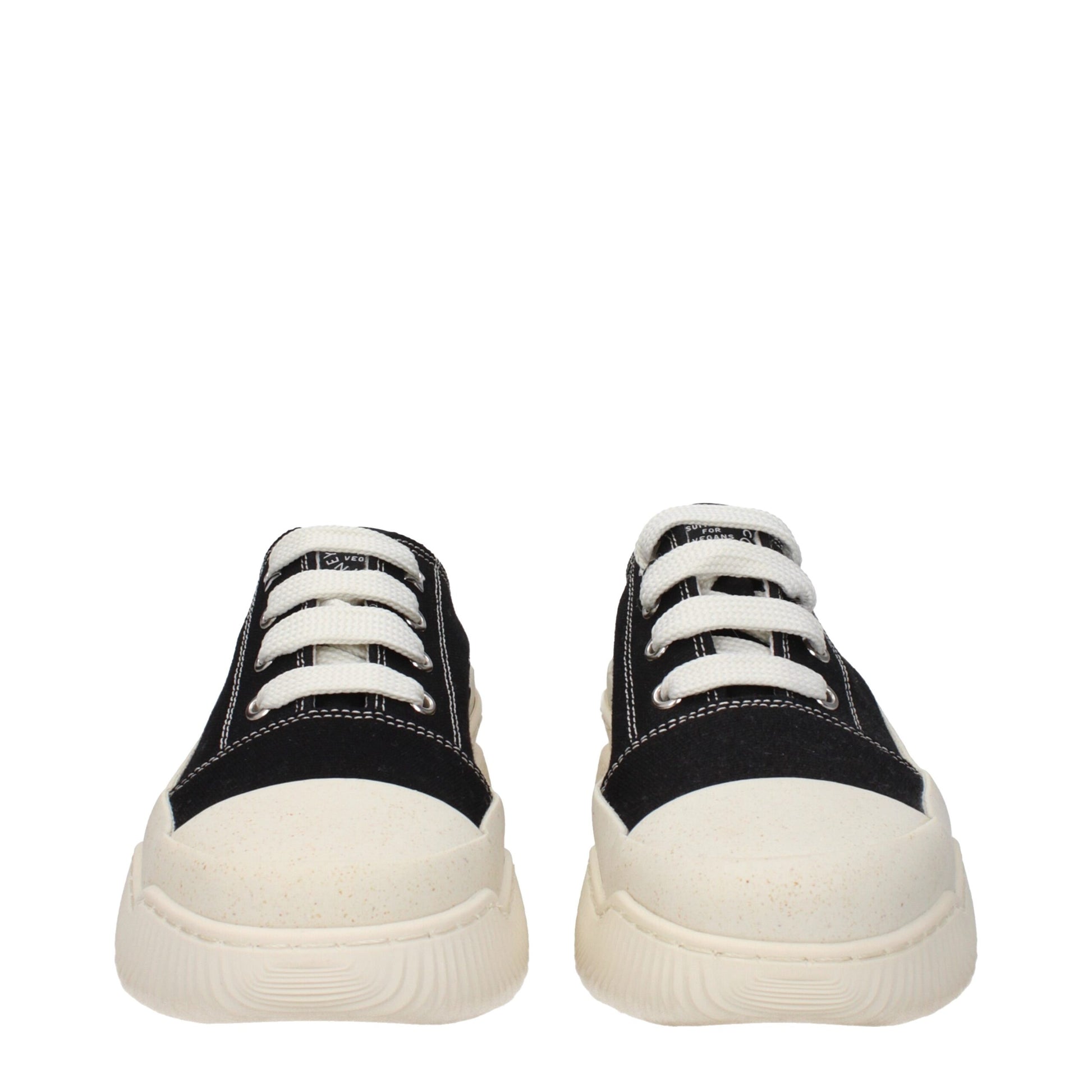 Pair of black chunky sneakers with white sole