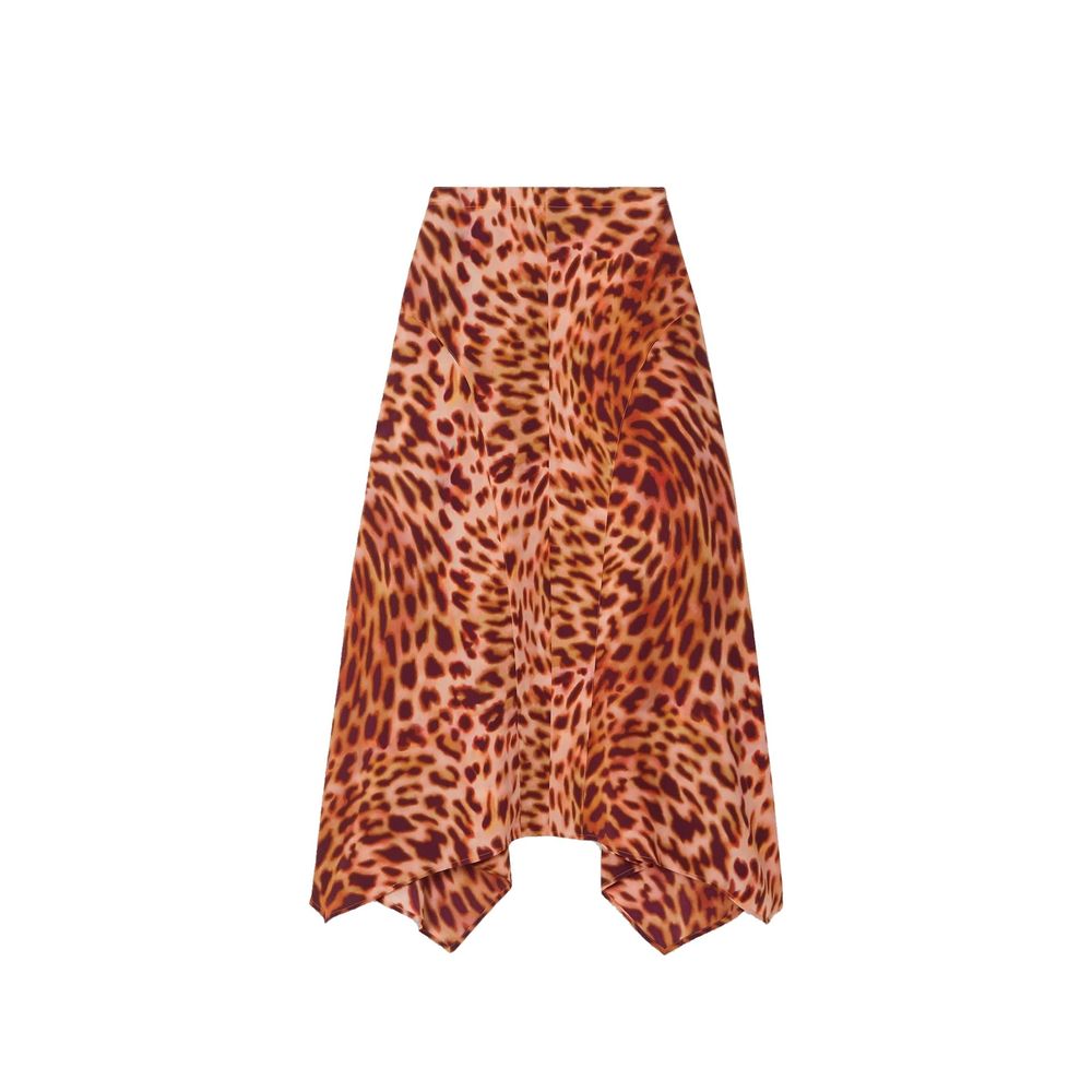 Leopard print skirt with ruffled hem