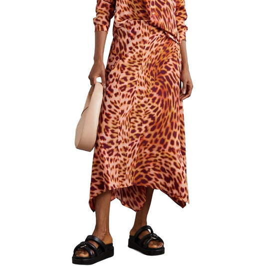 Woman wearing a long leopard print dress with sandals