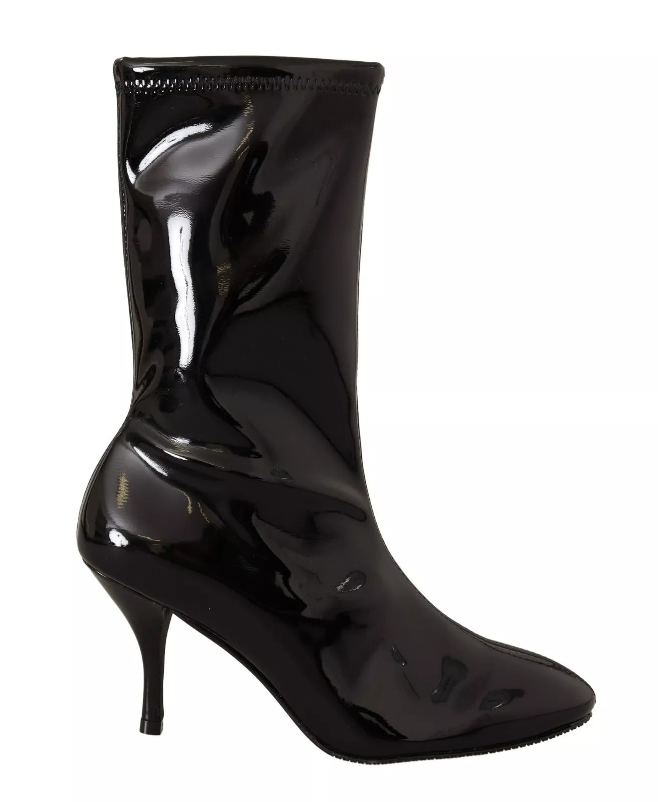 Black knee high boot with heel