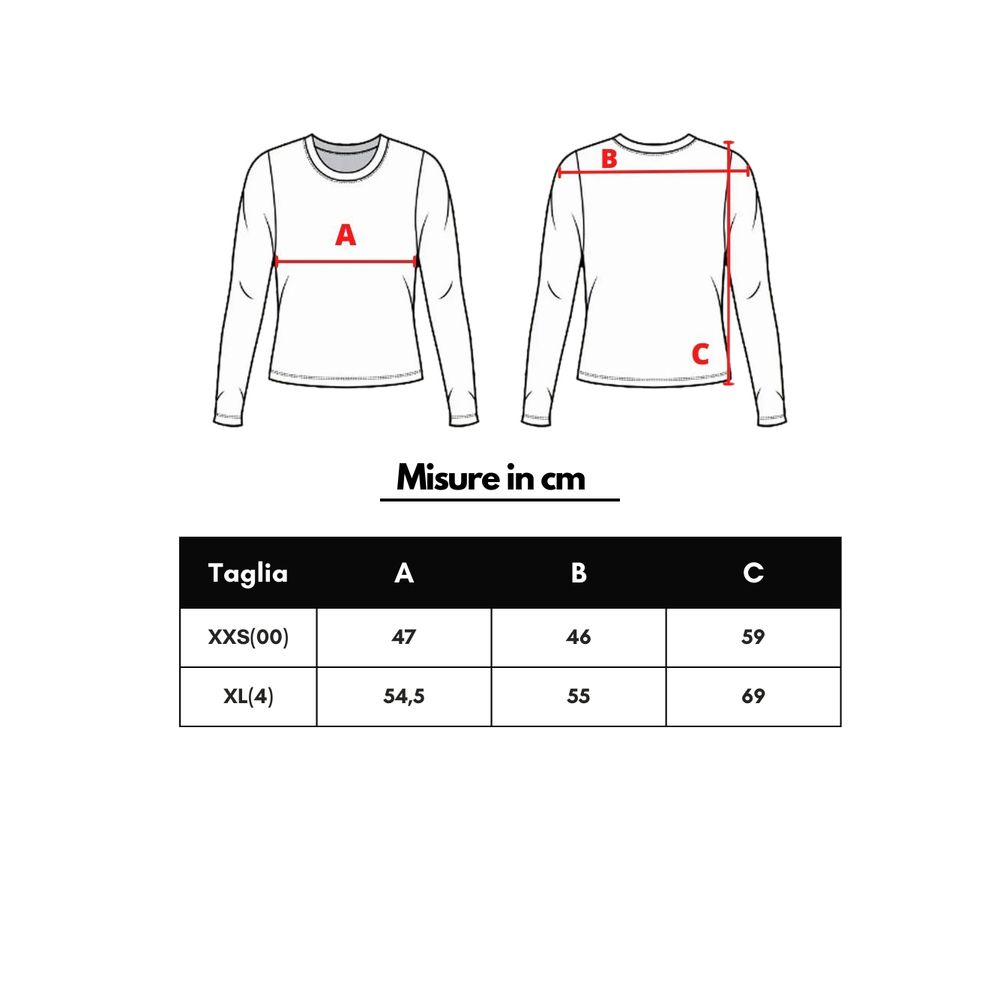 White long sleeve shirt with red lines indicating size and fit measurements