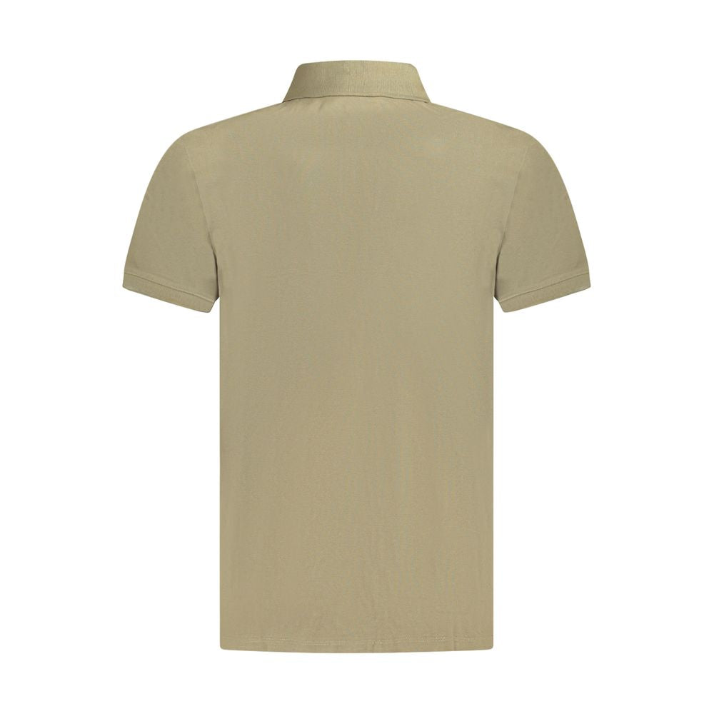 Tan polo shirt on hanger