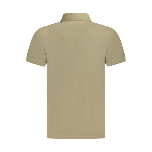 Tan polo shirt on hanger