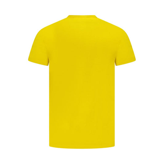A yellow men's t-shirt with short sleeves