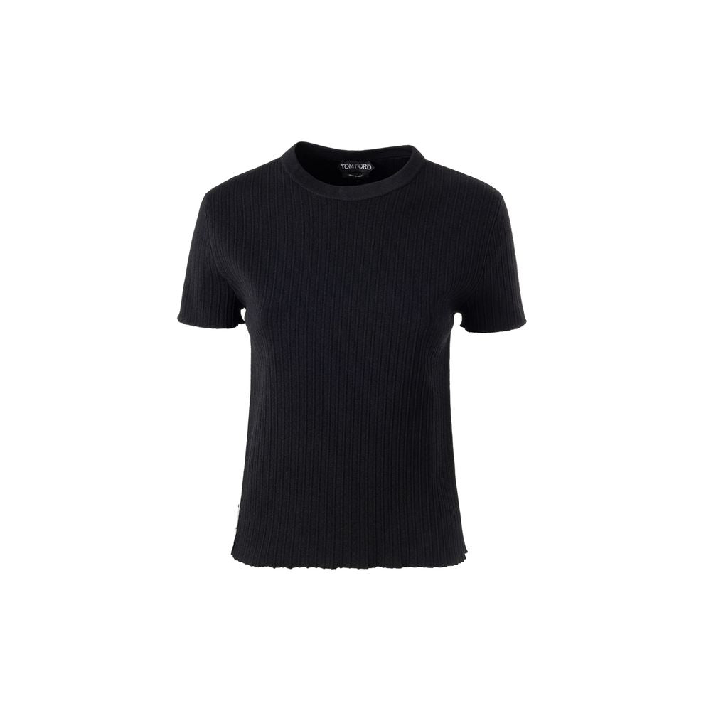 Black knit sweater on hanger