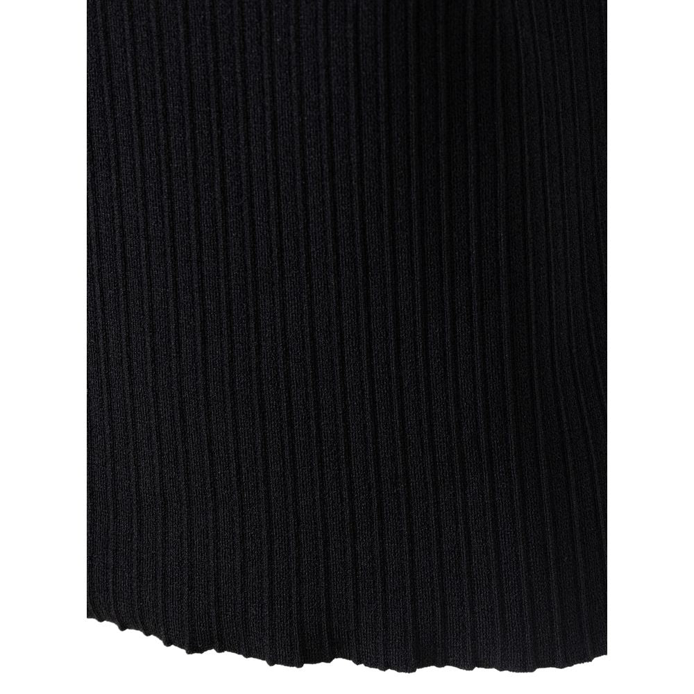 Black knit fabric with texture