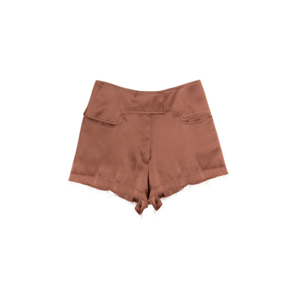 Shorts with frayed hem and pockets