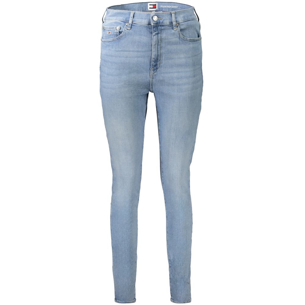 Pair of blue jeans on a hanger