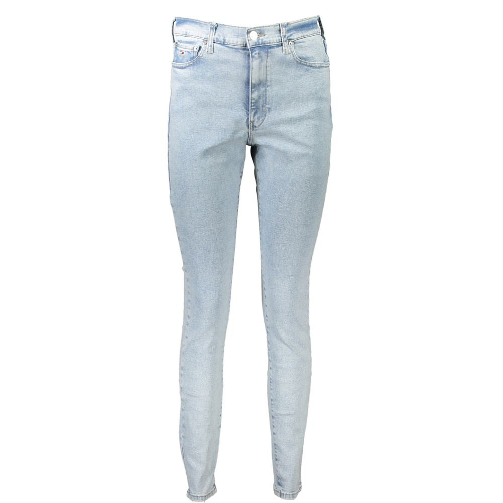 Pair of blue denim jeans on a mannequin