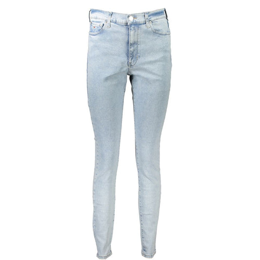 Pair of blue denim jeans on a mannequin
