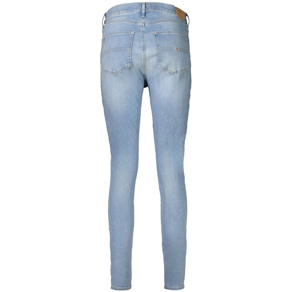 Pair of blue jeans on a hanger