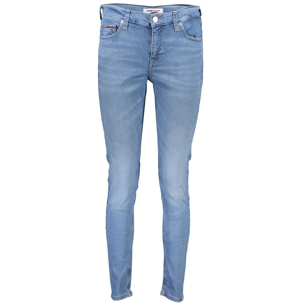 Pair of blue denim jeans on a mannequin
