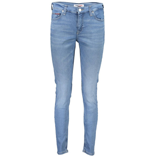 Pair of blue denim jeans on a mannequin