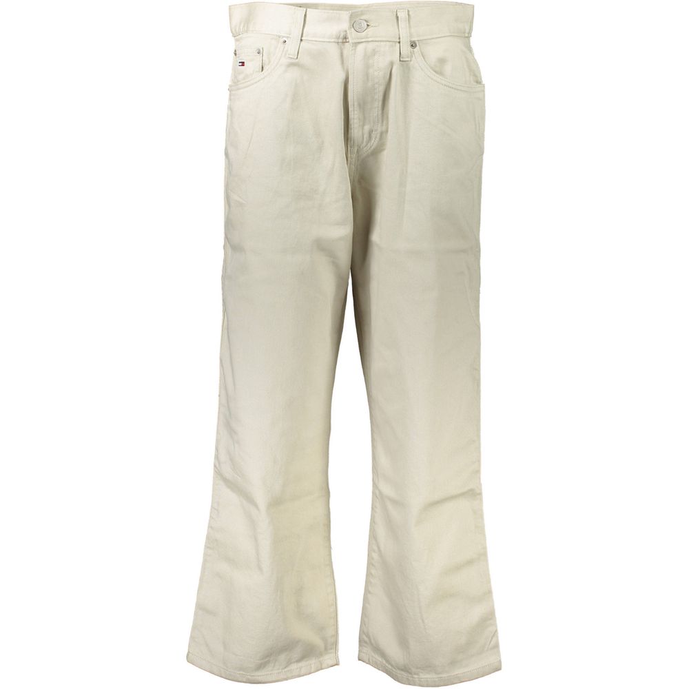 Pair of light beige cargo pants with two pockets on front and back