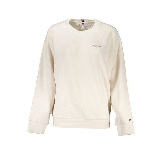 Long sleeve beige sweatshirt with a small logo on front
