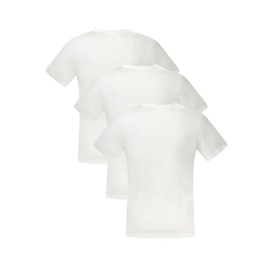 White men's t-shirt with short sleeves, crew neckline and a straight hem