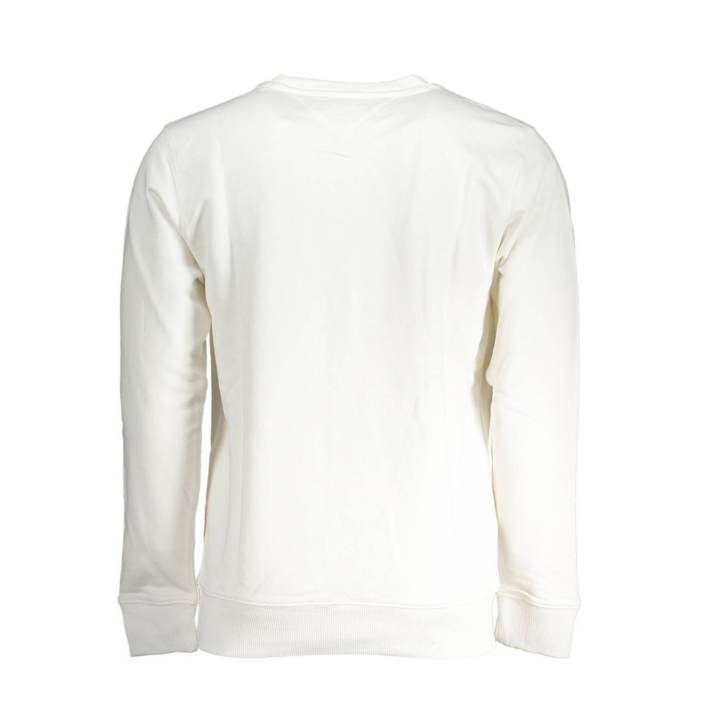 Long sleeve white sweatshirt with crew neckline