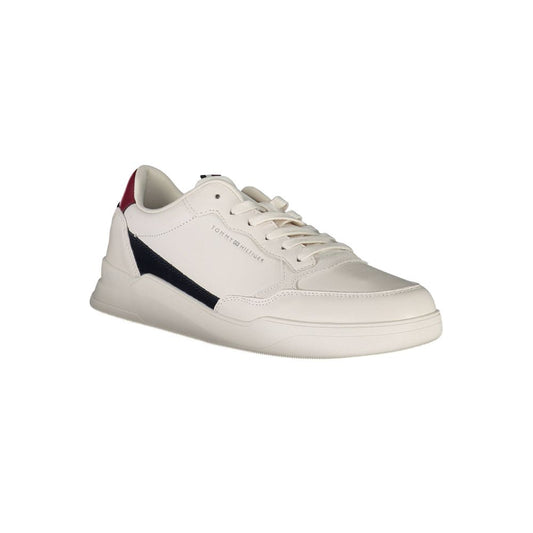 White sneaker with red and black accents