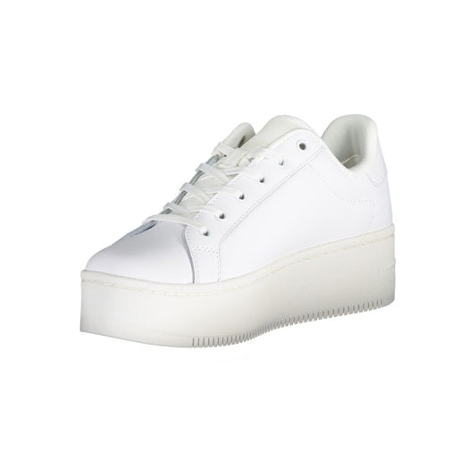 White sneakers with laces and a chunky sole