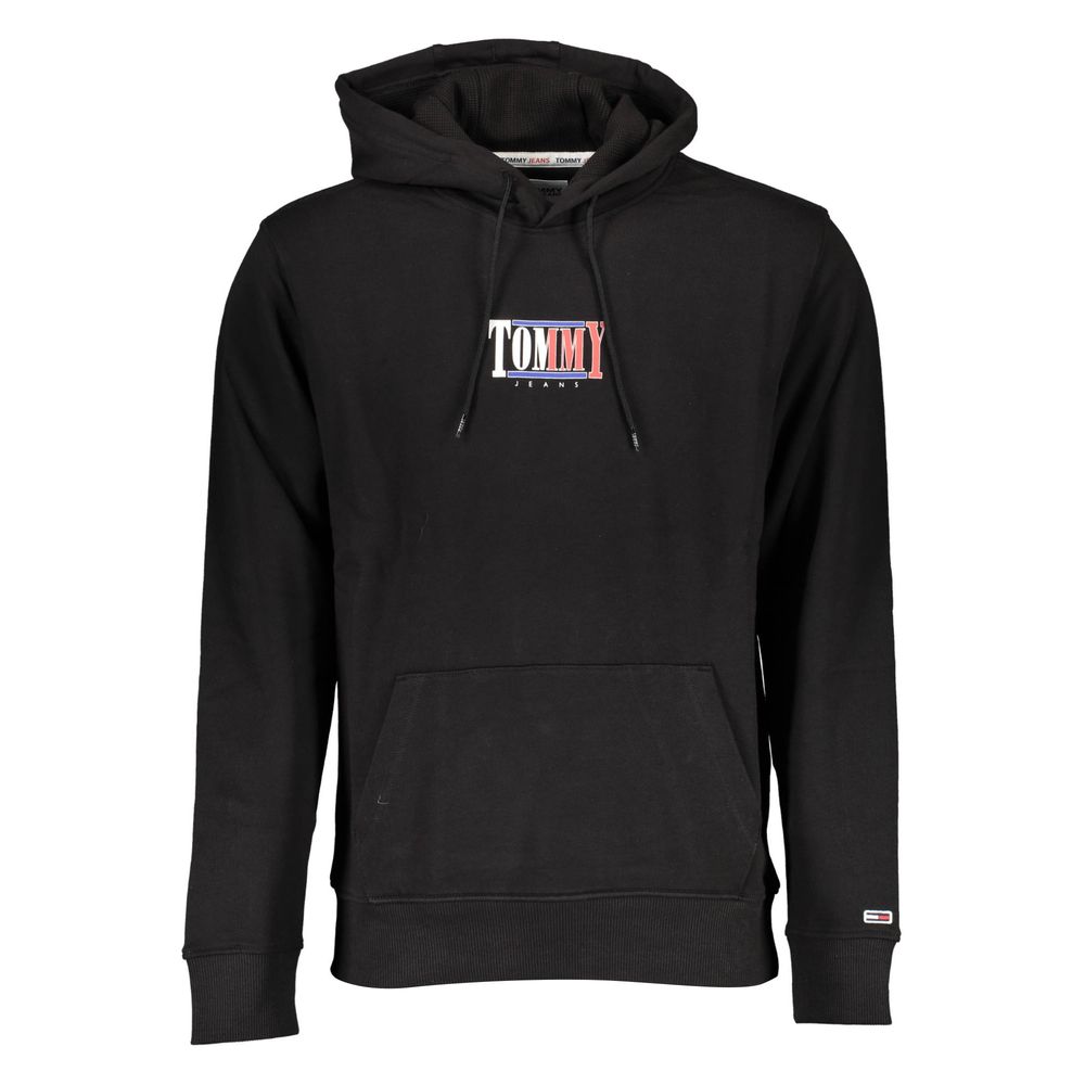 Black hoodie with red and white lettering on front
