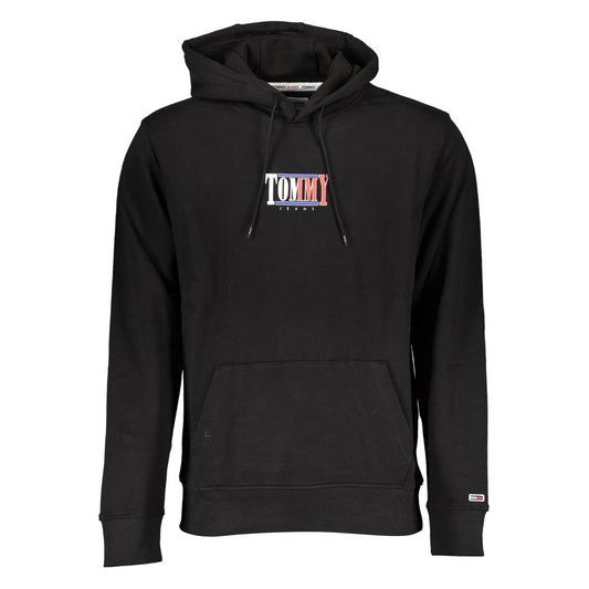 Black hoodie with red and white lettering on front