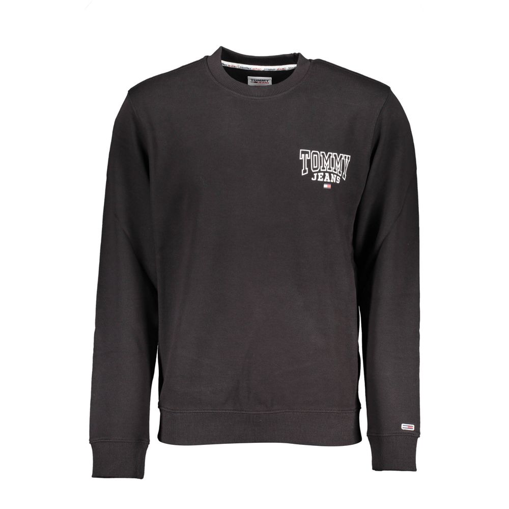 Black sweatshirt with white logo on front