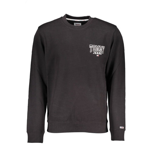 Black sweatshirt with white logo on front