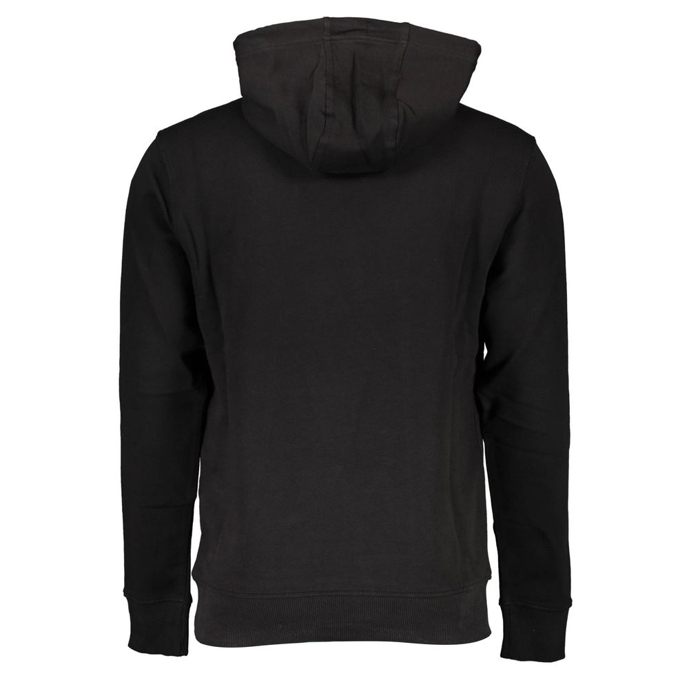 Black hoodie with drawstrings and pockets